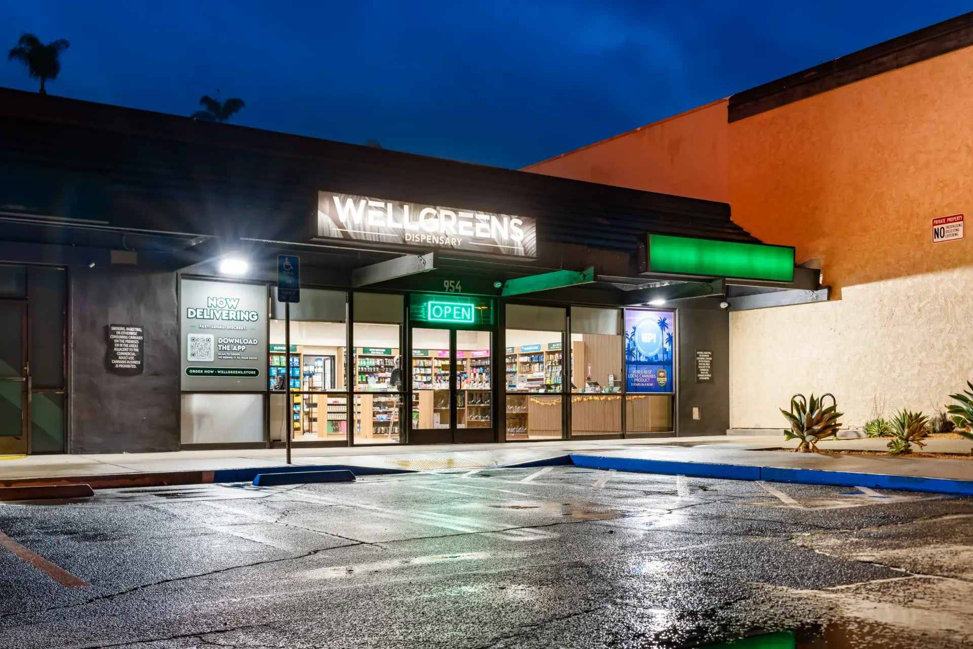 Wellgreens Vista cannabis dispensary storefront in Vista